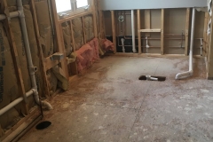 Bathroom gutted for remodeling