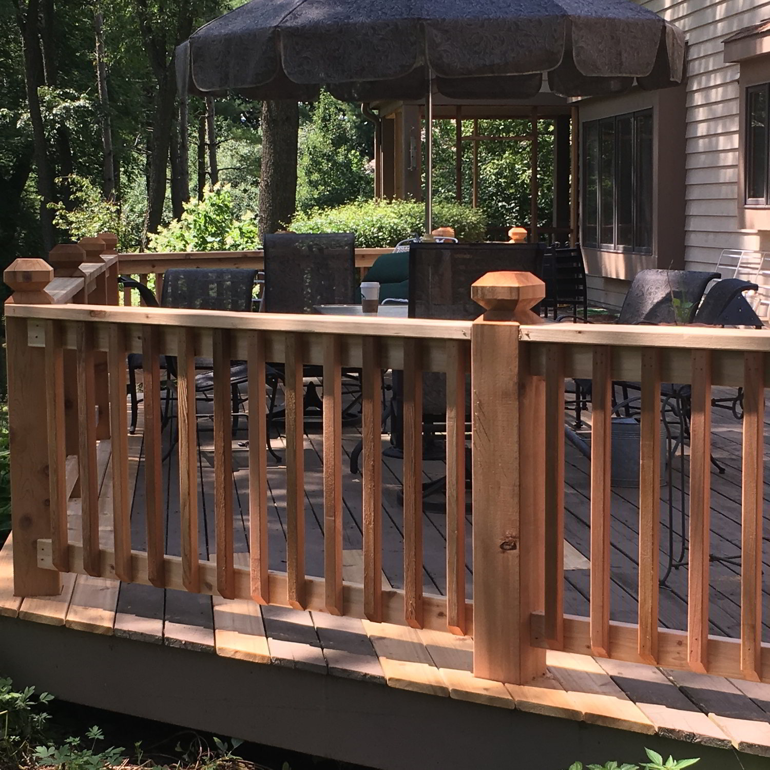 Deck railing installation