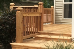 Cedar deck with railing