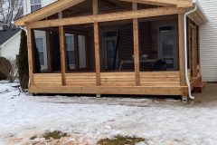 Screen room along side of house